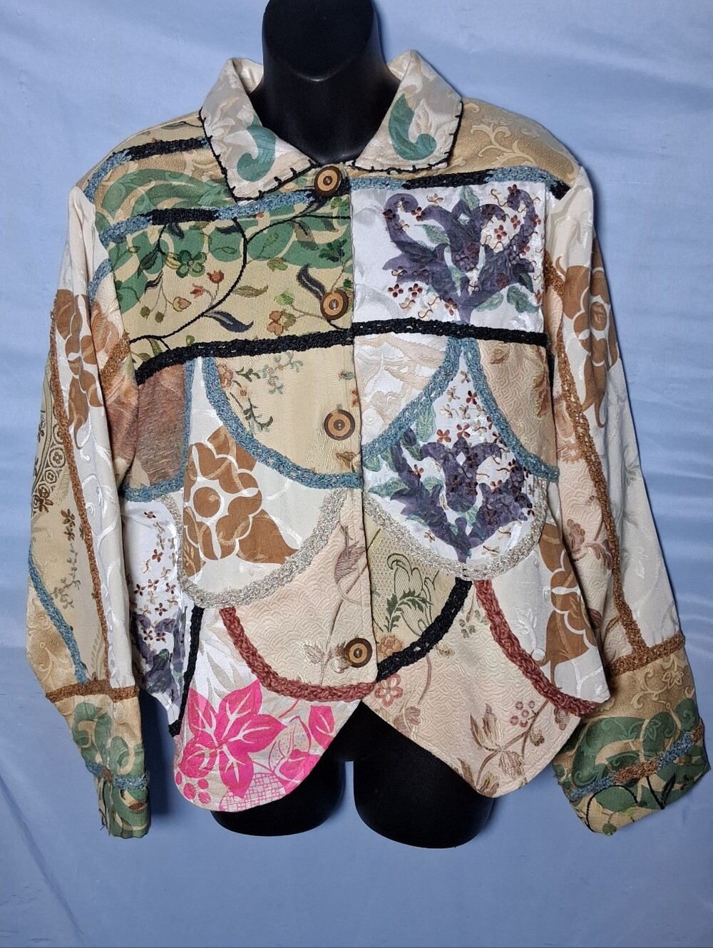 Vintage 1990s "Art to Wear" Tapestry/Brocade statement jacket by Sandy Starkman